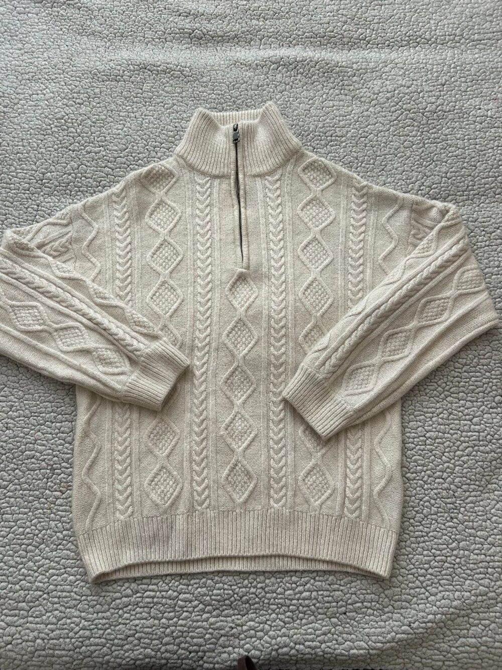 Splendid Collection -- white quarter zip cable knit sweater